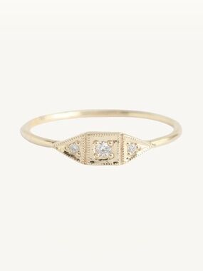 CATBIRD Baby Deco Ring, Diamond
14k Solid Gold